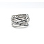 Ring 6 row Crossover Round Diamonds 18kw Sz6.5 223120096