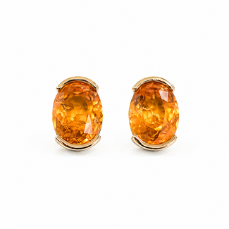 Earrings 3.56ctw Spessartite Orange Garnet GIA: 5232879563 14ky 9x7mm 125100084