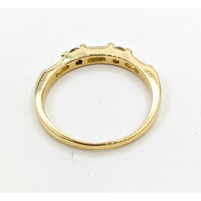 Ring Bridal .50ctw Round & Baguette Diamonds 18ky 2.5mm Sz6.5 2.64g 126080056