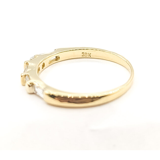 Ring Bridal .50ctw Round & Baguette Diamonds 18ky 2.5mm Sz6.5 2.57g 126080057