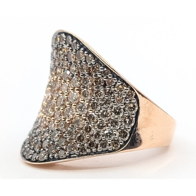 Ring Levian Pave Cigar Band Black Rhodium 3.00ctw Round Diamonds 14kr 20mm Sz7 9.31g 226080031