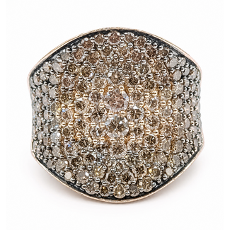 Ring Levian Pave Cigar Band Black Rhodium 3.00ctw Round Diamonds 14kr 20mm Sz7 9.31g 226080031