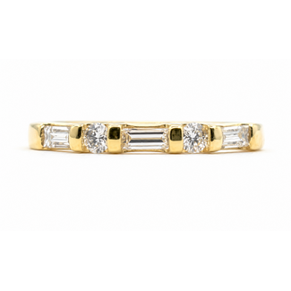 Ring Bridal .50ctw Round & Baguette Diamonds 18ky 2.5mm Sz6.5 2.57g 126080057