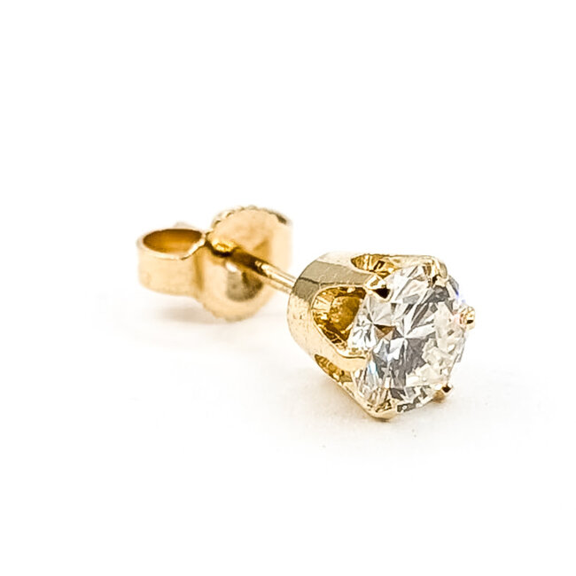 Earrings Stud 6 Prong 1ctw Round Diamonds 14kw 5mm 1.25g 226080034
