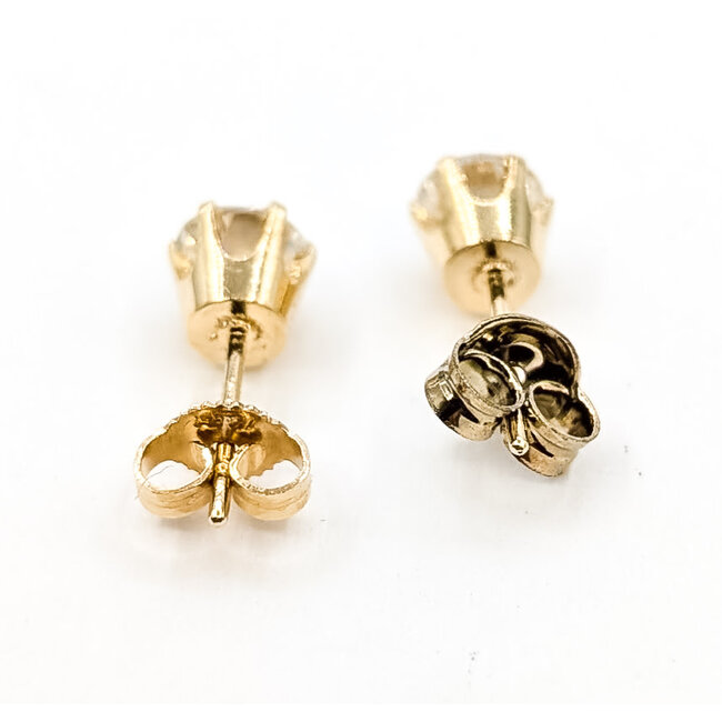 Earrings Stud 6 Prong 1ctw Round Diamonds 14kw 5mm 1.25g 226080034