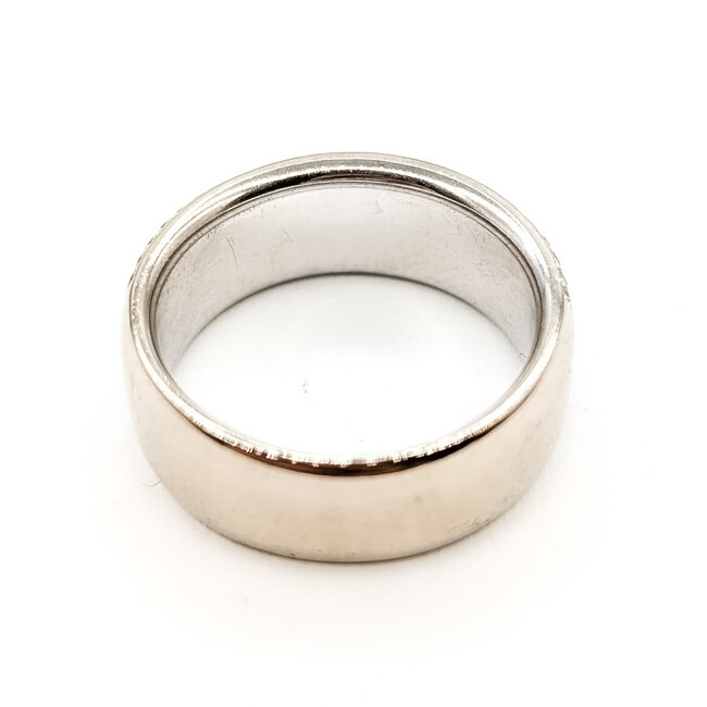Ring Geometric Wide Band 1.80ctw Square & Round Diamond 18kw 7.5mm Sz6.75 9.36g 126080112