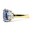 Ring 3-Stone 0.8ctw Oval Diamonds 4.55ct Blue Sapphire Platinum & 18ky 12mm Sz6.5 8.38g 226080032