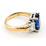 Ring 3-Stone 0.8ctw Oval Diamonds 4.55ct Blue Sapphire Platinum & 18ky 12mm Sz6.5 8.38g 226080032