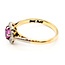 Ring Antique Halo .20ctw Round Diamonds .40ct Pink Sapphire 18ky & Platinum 2mm Sz7 2.96g 226080029