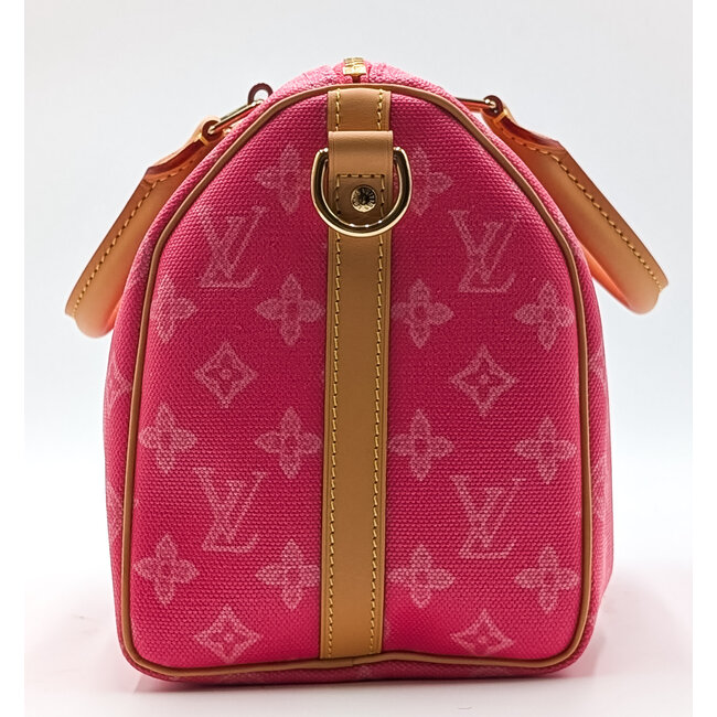 Handbag Louis Vuitton Speedy Bandouliere 35 Monogram Denim Pink 126085070