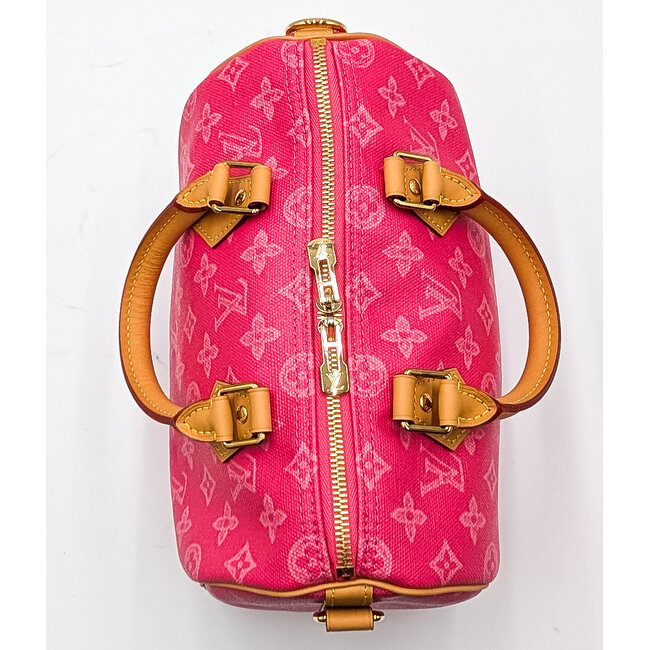 Handbag Louis Vuitton Speedy Bandouliere 35 Monogram Denim Pink 126085070