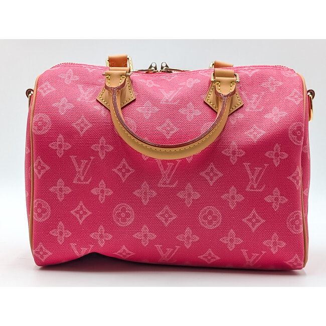 Handbag Louis Vuitton Speedy Bandouliere 35 Monogram Denim Pink 126085070