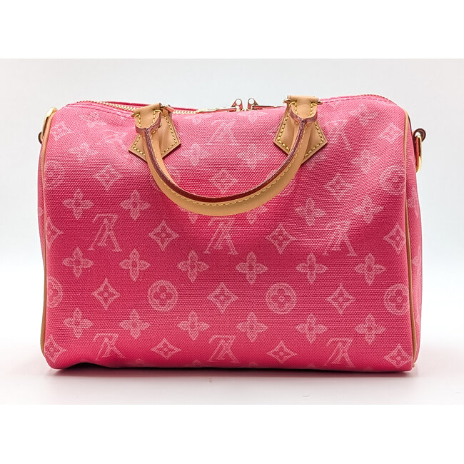 Handbag Louis Vuitton Speedy Bandouliere 35 Monogram Denim Pink 126085070