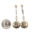 Earrings Dangle Medallion .40ctw Old European Cut Diamonds 14kw 1.75x.55 3.27g 126080114