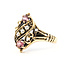 Ring Filigree Navette .25ctw Pink Tourmaline 1.5mm Seed Pearl 9ky 18mm Sz6.5 3.19g 126080115