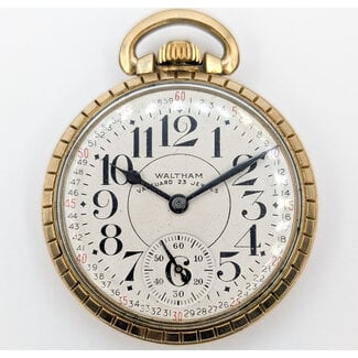 Pocket Watch Waltham Vanguard 23 Jewels Yr. 1944 Railroad Grade Montgomery Dial 50mm 10K Rolled Gold Plate Watch Only 226096601