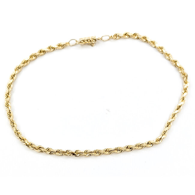 Bracelet Rope Link 14ky 2.5mm 8" 5.31g 126090002