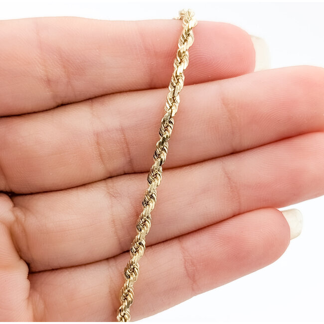 Bracelet Rope Link 14ky 2.5mm 8" 5.31g 126090002