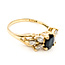 Ring Botanical 7-Stone .50ctw Marquise Diamonds 1.15ct Teal Blue Sapphire 14ky 7mm Sz7.5 2.48g 126090003