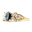 Ring Botanical 7-Stone .50ctw Marquise Diamonds 1.15ct Teal Blue Sapphire 14ky 7mm Sz7.5 2.48g 126090003