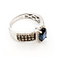 Ring LeVian Halo .50ctw White & Chocolate Round Diamonds 1ct Royal Blue Sapphire 14kw 5.5mm Sz7 4.46g 126080086