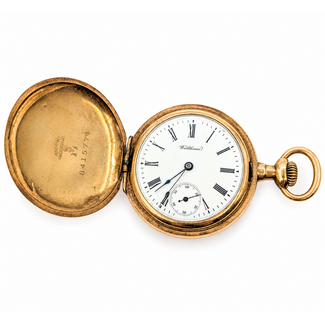 Watch Waltham Hunter Case c.1899 American Waltham Watch Co., Roman Numeral Dial 34mm Gold Plate Watch Only 126096004