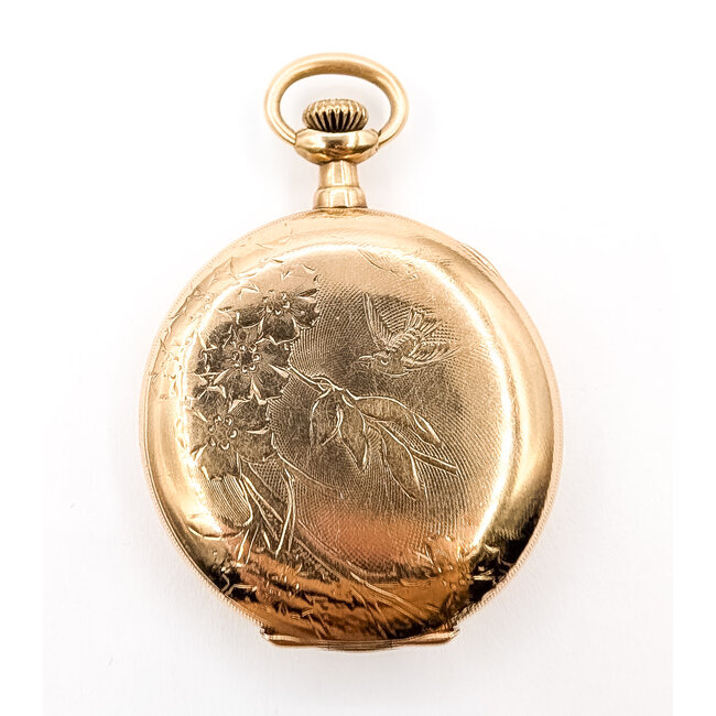 Watch Waltham Hunter Case c.1899 American Waltham Watch Co., Roman Numeral Dial 34mm Gold Plate Watch Only 126096004