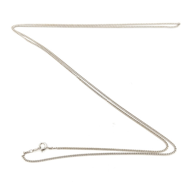 Necklace Curb Link Spring Clasp 14kw 1mm 27" 4.12g 126082034