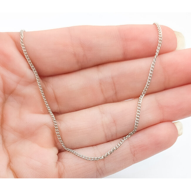 Necklace Curb Link Spring Clasp 14kw 1mm 27" 4.12g 126082034