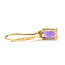 Earrings Drop 0.036ctw Round Diamonds 1.1ctw Purple Amethyst 14ky 4mm 0.75" 1.15g 126090007