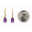Earrings Drop 0.036ctw Round Diamonds 1.1ctw Purple Amethyst 14ky 4mm 0.75" 1.15g 126090007