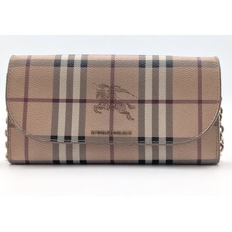 Handbag Burberry Haymarket Check Henley Wallet on Chain Mid Camel 126095030