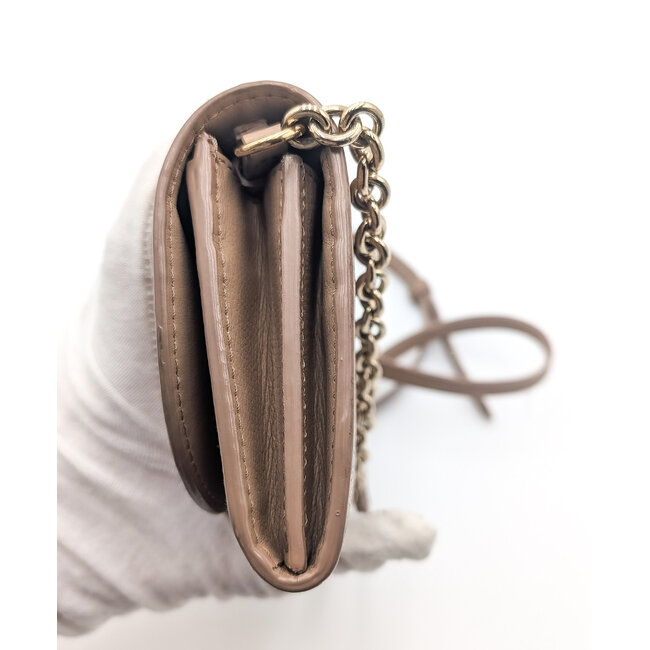 Handbag Burberry Haymarket Check Henley Wallet on Chain Mid Camel 126095030