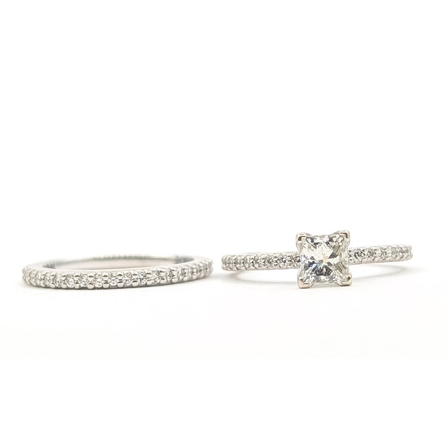 Ring Solitaire 0.53ct Square Diamonds GIA: 2274654338 0.05ctw Near Colorless Diamond 14kw 4.5mm Sz5 3.96g 126090010