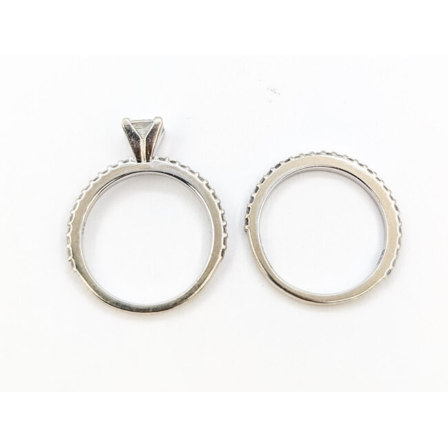 Ring Solitaire 0.53ct Square Diamonds GIA: 2274654338 0.05ctw Near Colorless Diamond 14kw 4.5mm Sz5 3.96g 126090010