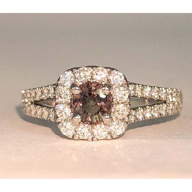 Ring Halo .58ctw Round Diamonds .74ct Alexandrite GIA: 5231260984 14kw Sz7 7.3g 125060083
