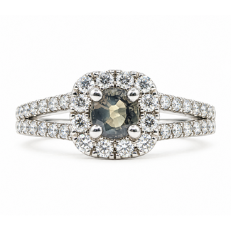 Ring Halo .58ctw Round Diamonds .74ct Alexandrite GIA: 5231260984 14kw Sz7 7.3g 125060083