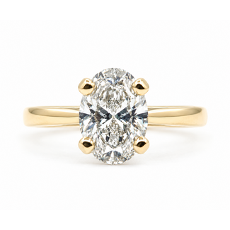 Ring Solitaire Engagement 2.05ct Oval Lab Grown Diamond VS2 G IGI: LG754536645 14ky 2.7mm Sz6 4.14g 126040130