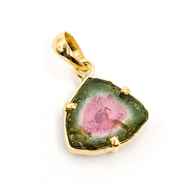 Pendant Custom 2.7ct Watermelon Tourmaline 18ky 1.75x.5" 1.49g 226090005
