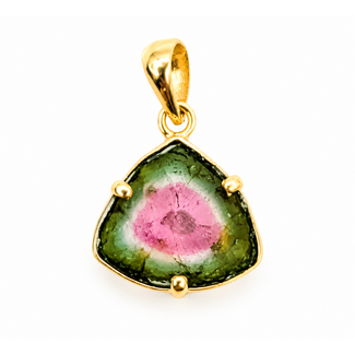 Pendant Custom 2.7ct Watermelon Tourmaline 18ky 1.75x.5" 1.49g 226090005