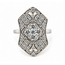 Ring LeVain Milgrain Shield .90ctw Round Diamonds 14kw 23x14mm Sz5 6.5g 126090012