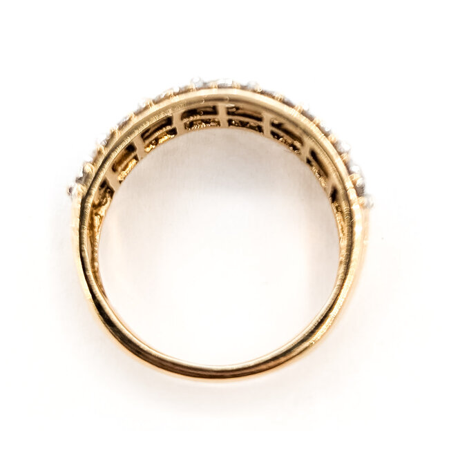 Ring 3-Row .75ctw Round Diamonds 14ky 7.5mm Sz7 4.31g 126090013