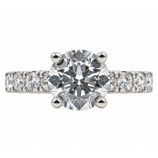Ring Engagement 2.33ct Round Lab Grown Diamond IGI: LG586342096 1.12ctw Lab Grown Diamond 14kw 3mm Sz6 5.74g 226090003