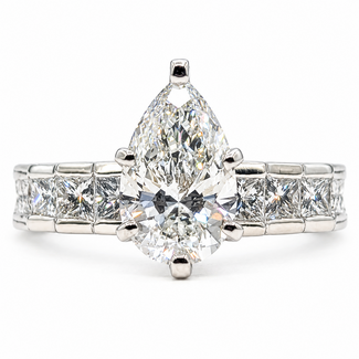 Ring  Engagement 1.87ct Lab Grown Diamond VS1 E IGI: LG704505224 .50ct Princess Diamonds 950pt Sz6.5 123050096