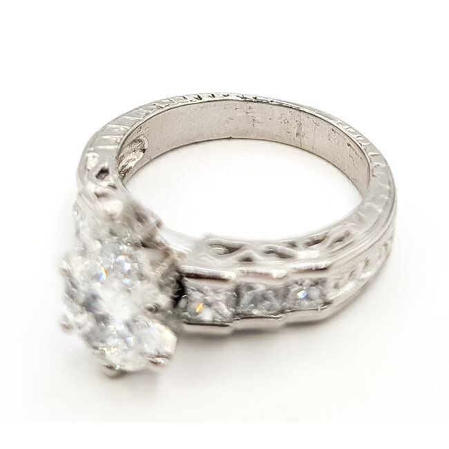 Ring  Engagement 1.87ct Lab Grown Diamond VS1 E IGI: LG704505224 .50ct Princess Diamonds 950pt Sz6.5 123050096