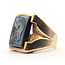 Ring Intaglio Roman Soldier Hematite 10ky 19mm Sz9 7.26g 226090009