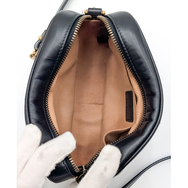Crossbody Gucci Black Quilted Leather Mini Marmont Camera Bag 448065 498879 126095038