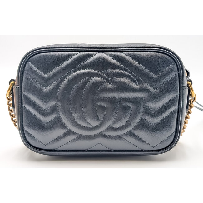Crossbody Gucci Black Quilted Leather Mini Marmont Camera Bag 448065 498879 126095038