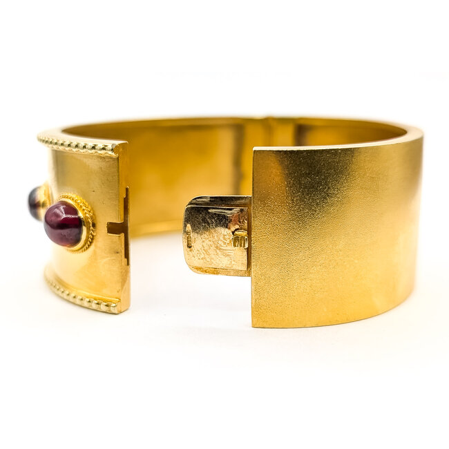 Bracelet Milgrain 13ctw Garnet 14ky 25mm 7" 59.09g 226090004