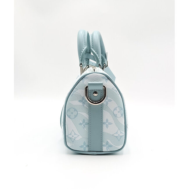 Handbag Louis Vuitton Keepall Bandouliere 25 Aquagarden Crystal Blue Monogram 126095039